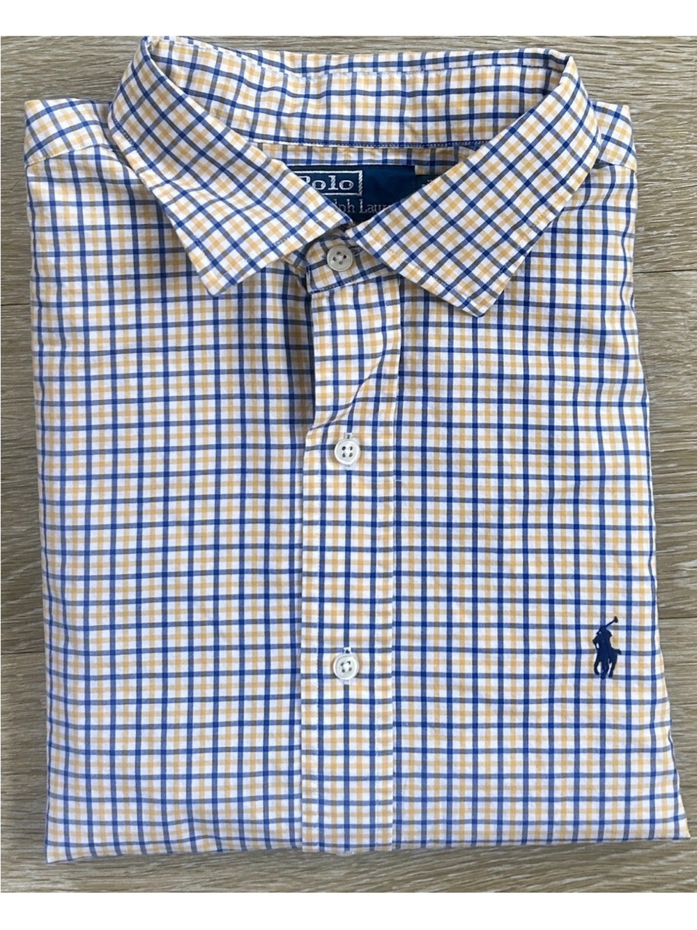 Polo Ralph Lauren Stanton Classic Fit Button-Down Men’s XL Blue Yellow Check